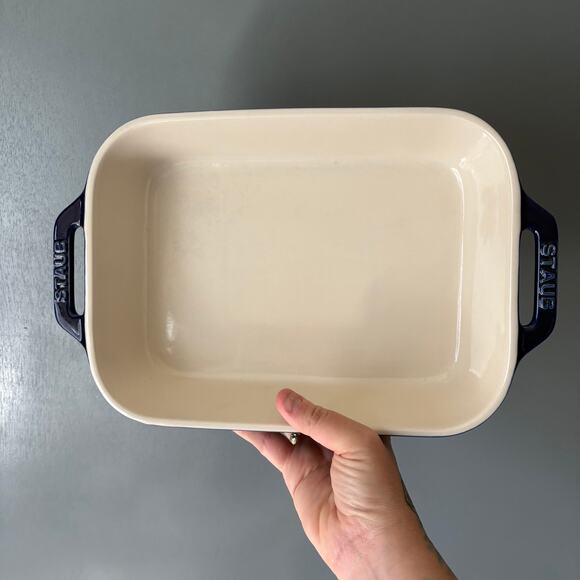 STAUB 9X6 Rectangular Blue Baking Dish Casserole Pan NEW WITHOUT BOX - Picture 1 of 9